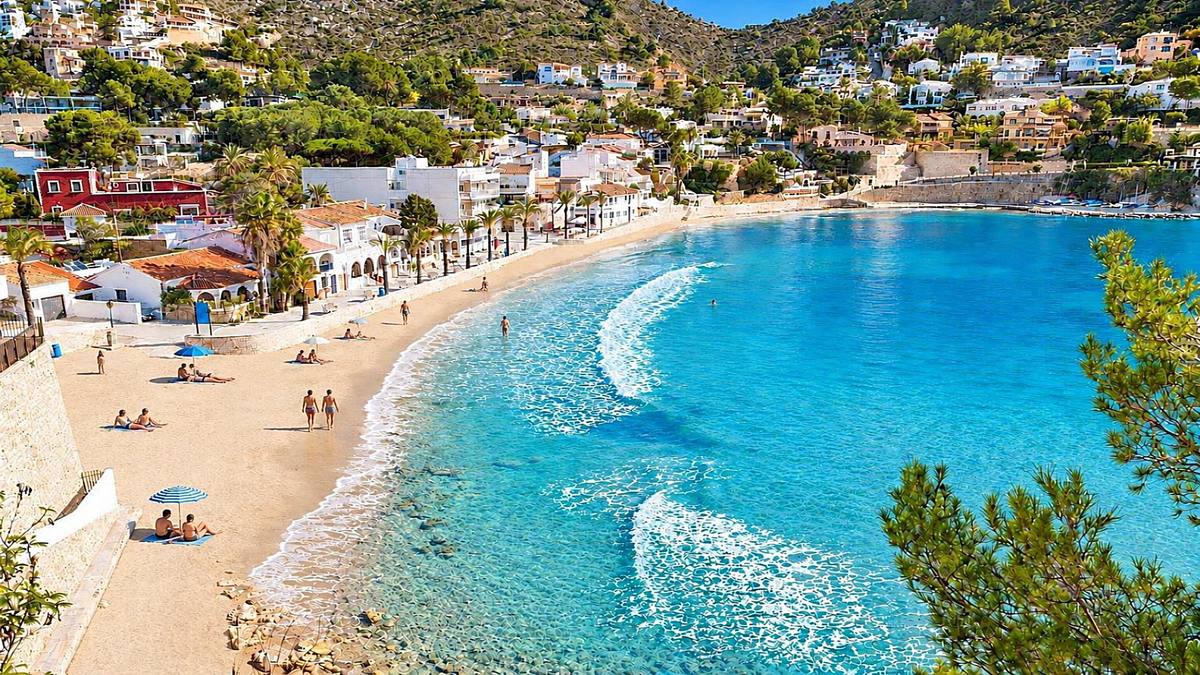 Enhanced version of Moraira Beach Spain before and after enhancement